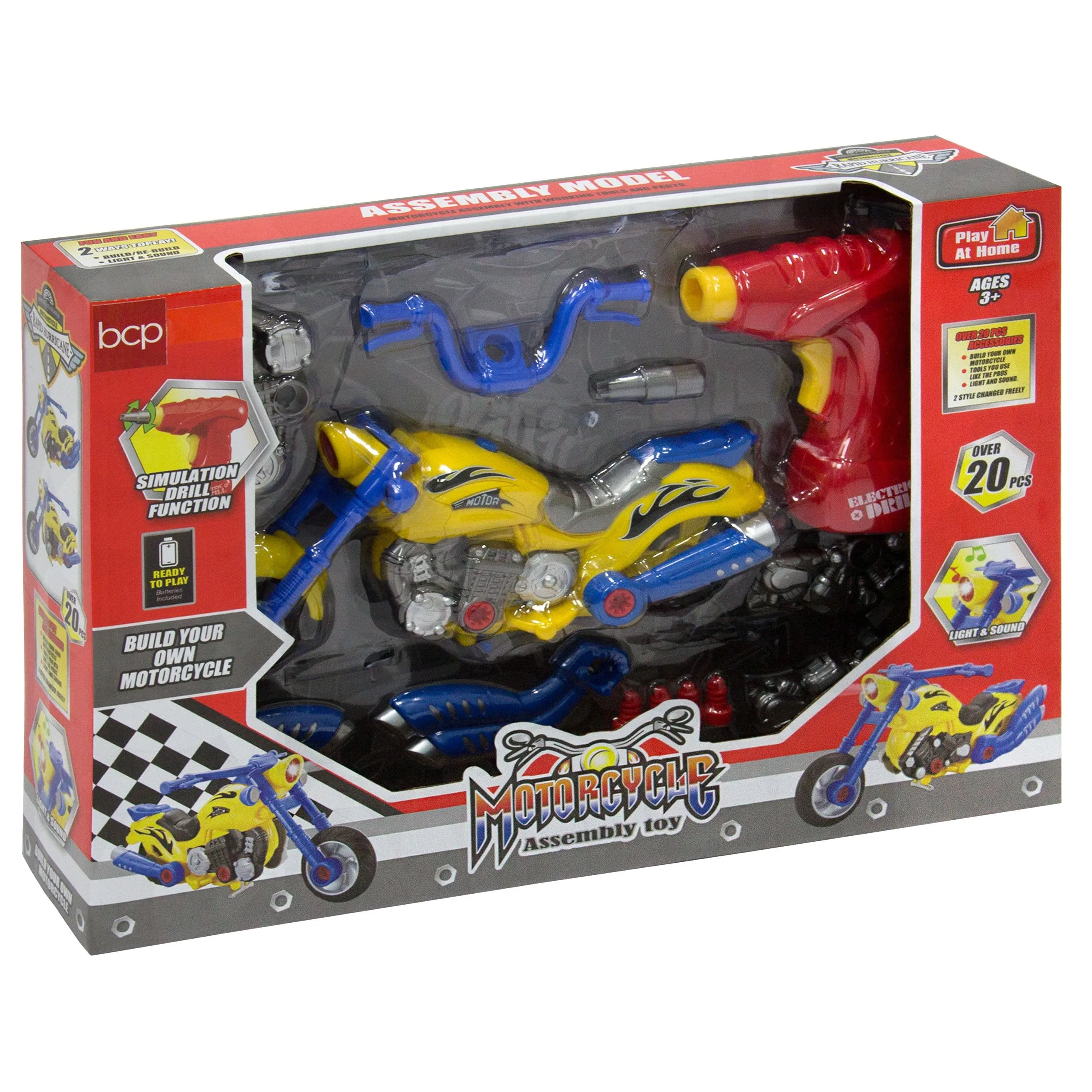 20-Piece Take-A-Part Motorcycle Set - Multicolor