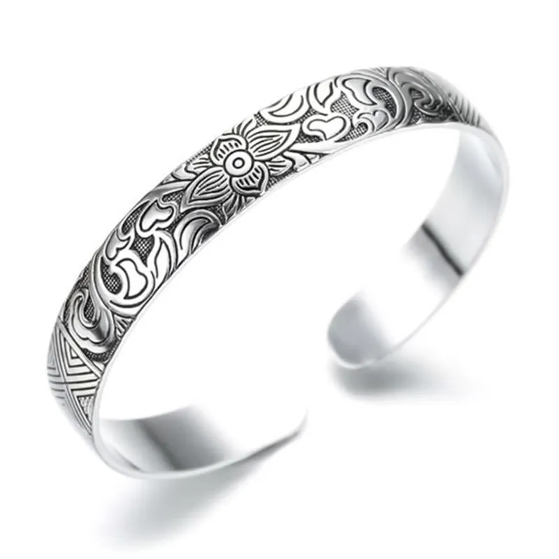 925 sterling silver Lotus leaf black bracelet