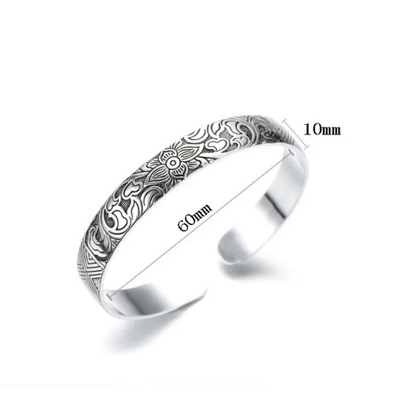 925 sterling silver Lotus leaf black bracelet