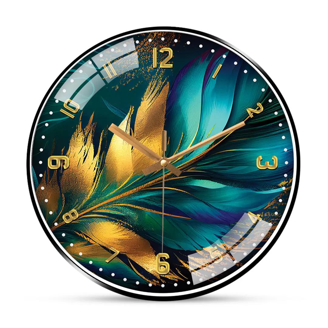 Abstract feather Krishna wall clock