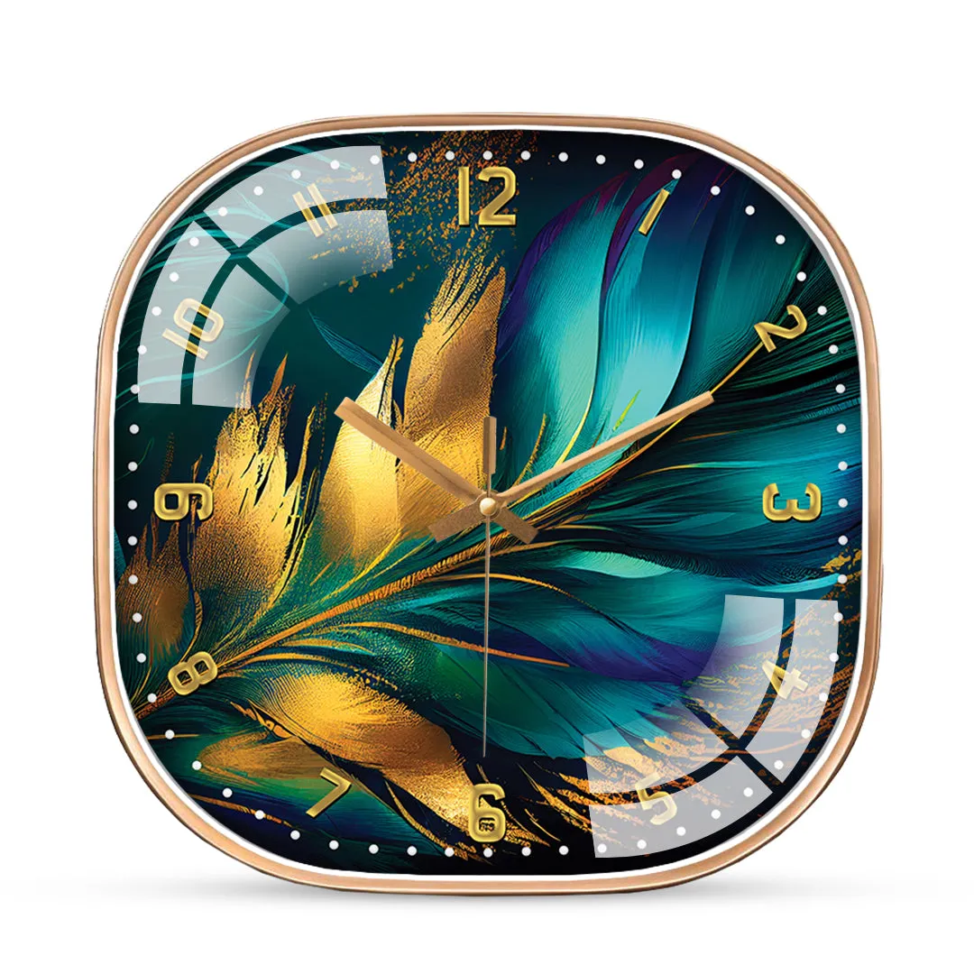 Abstract feather Krishna wall clock