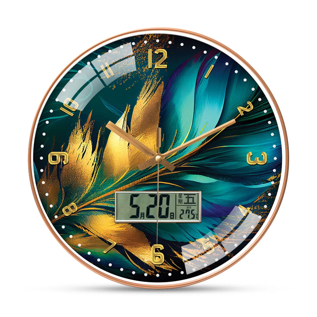 Abstract feather Krishna wall clock