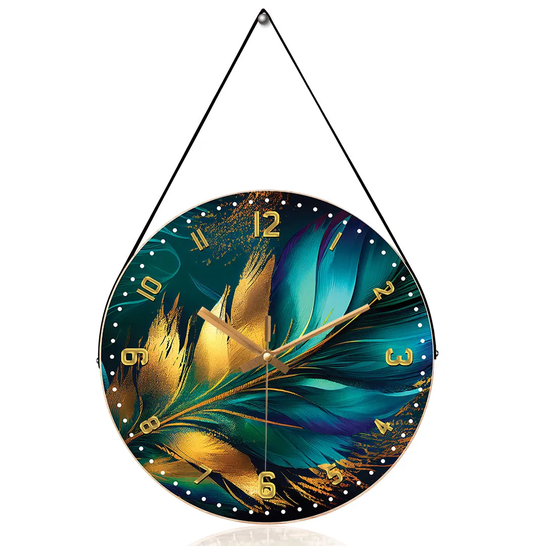 Abstract feather Krishna wall clock