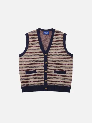 Aelfric Eden Vintage Stripe Button Sweater Vest