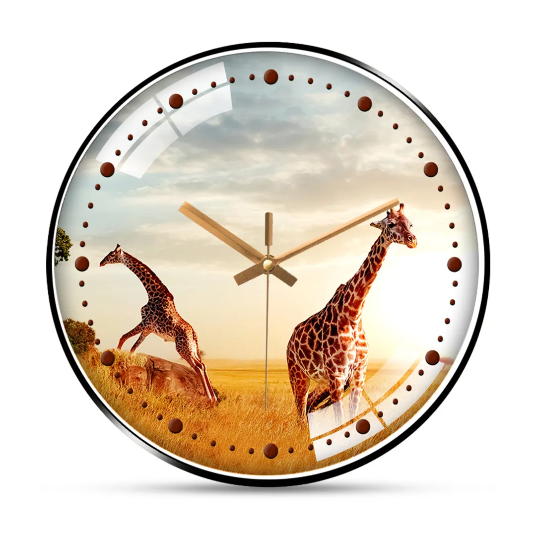 African giraffe wall clock