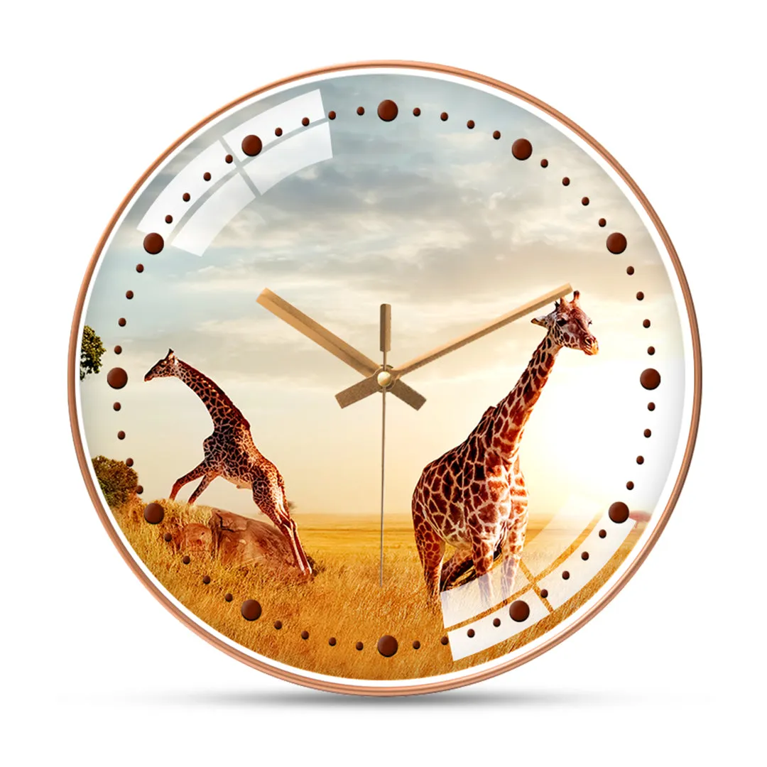 African giraffe wall clock