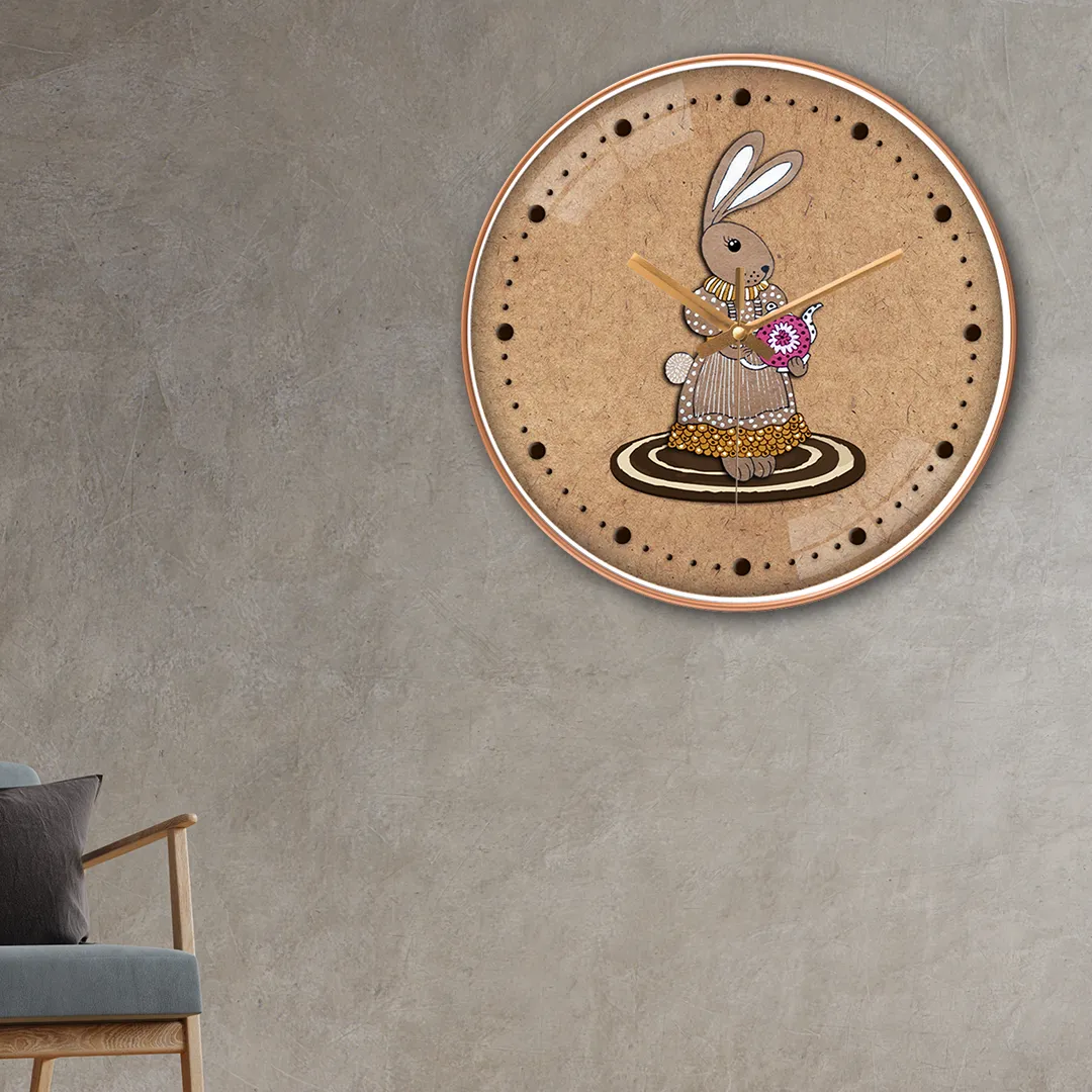 Amazing rabbit art wall clock