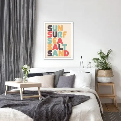 Americanflat Coastal 11x14 White Framed Print - Sun Surf Sea Salt Sand Wall Art Room Decor by Lyman Creative Co