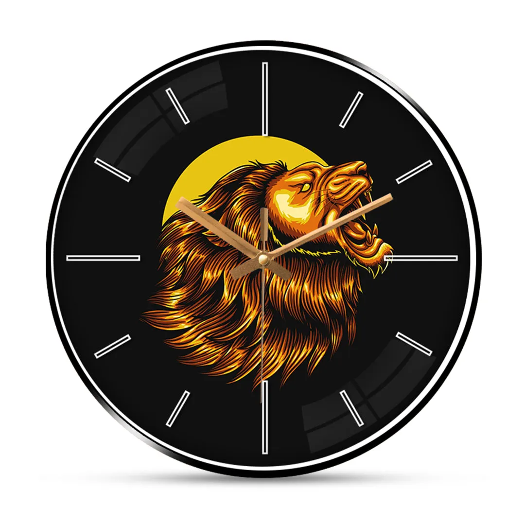 Angry lion wall clock