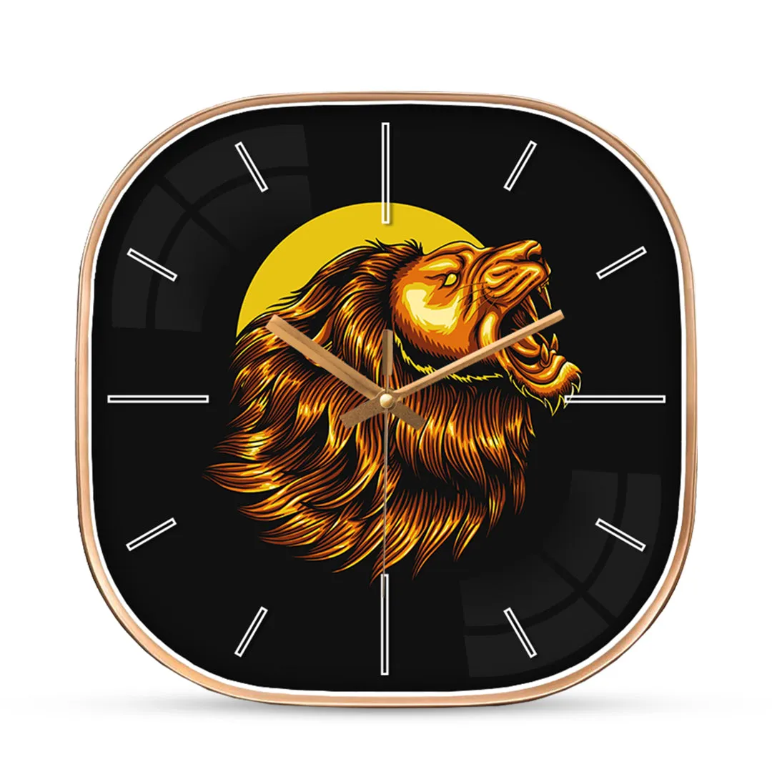 Angry lion wall clock