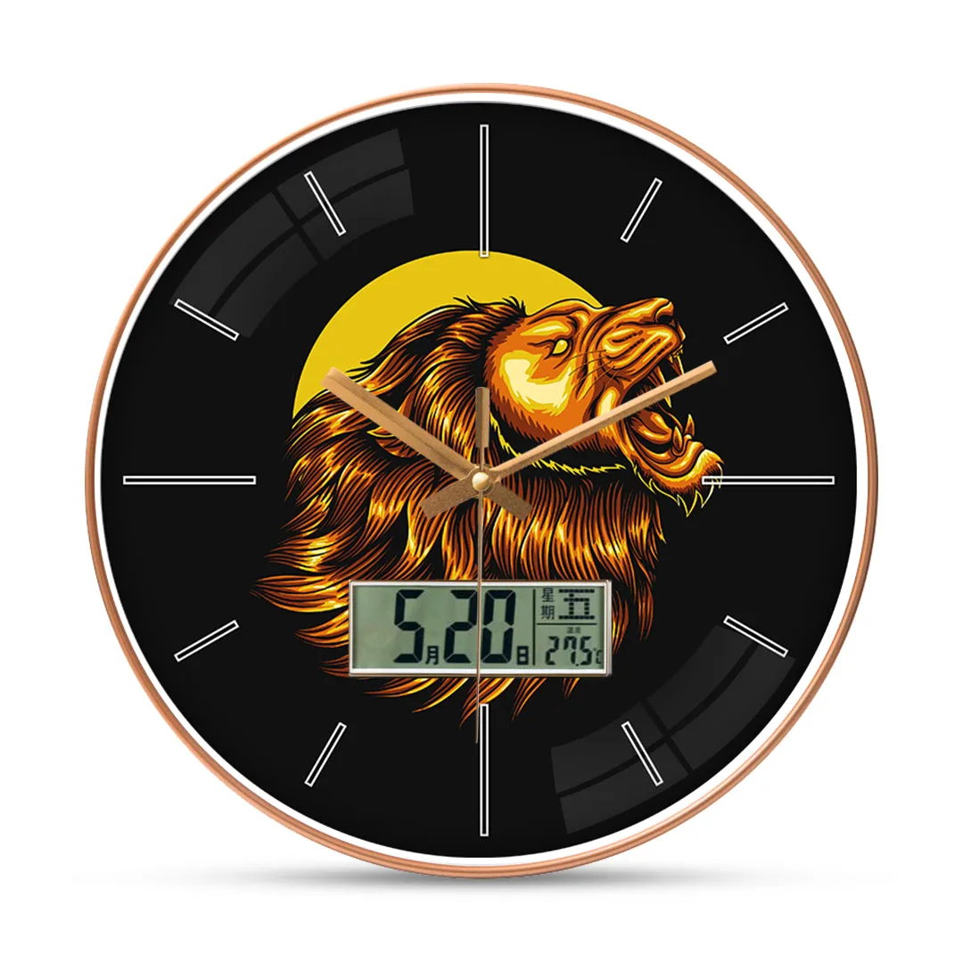 Angry lion wall clock