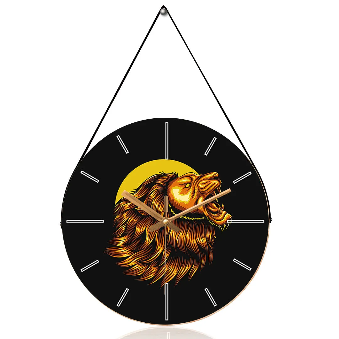 Angry lion wall clock