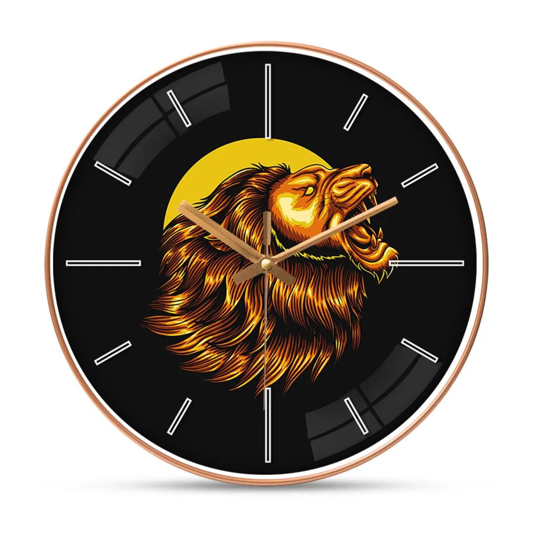 Angry lion wall clock