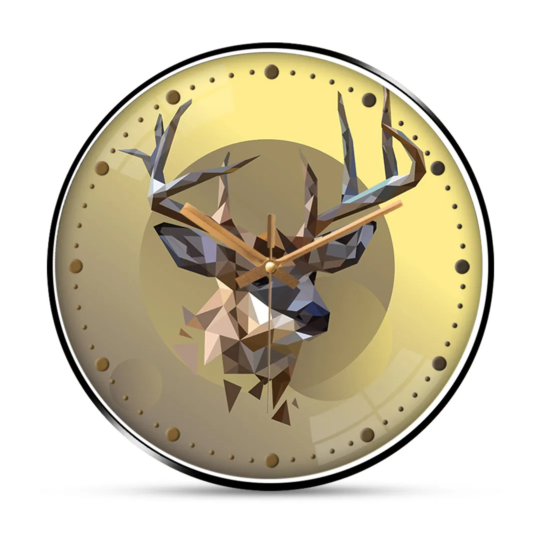 Angular deer wall clock