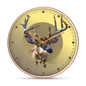 Angular deer wall clock