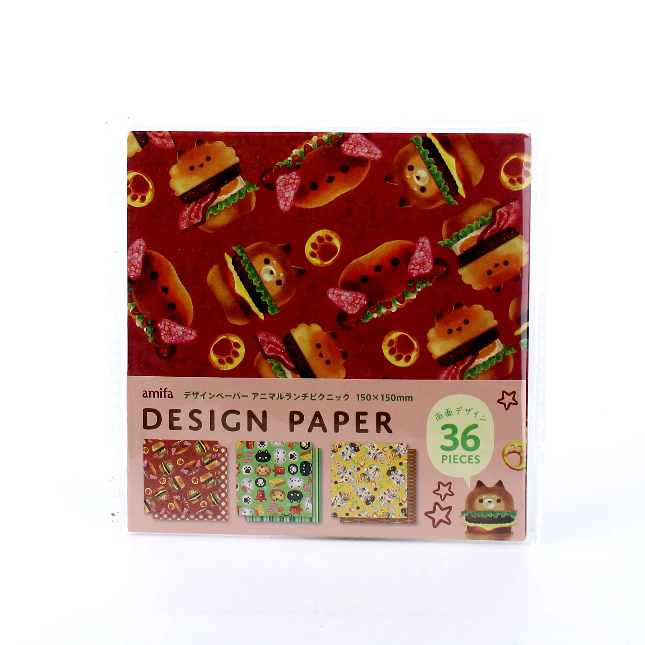 Animal-Shaped Foods Origami Design Papers (15cm, 36pcs)