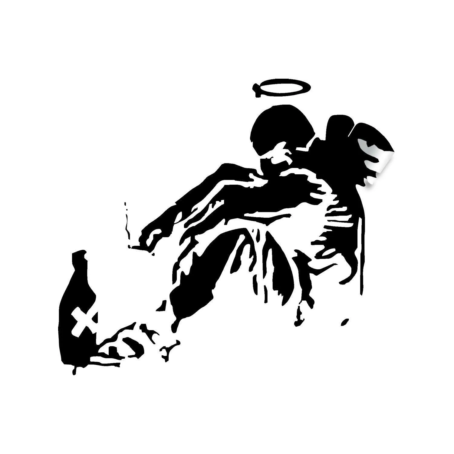 Banksy Fallen Angel Wall Decal - Street Art Graffiti Decor