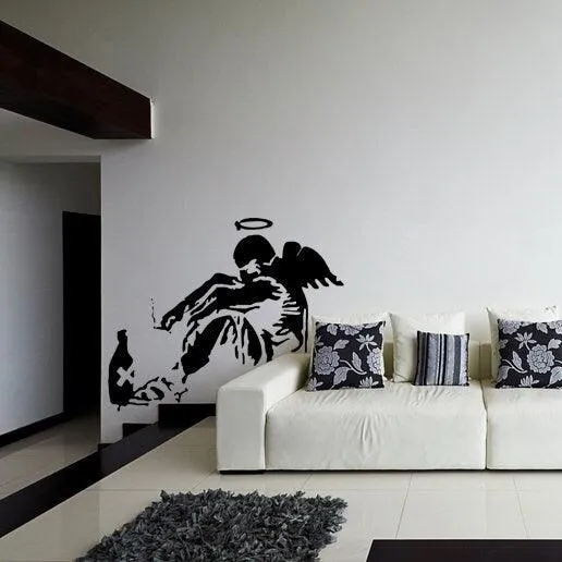 Banksy Fallen Angel Wall Decal - Street Art Graffiti Decor