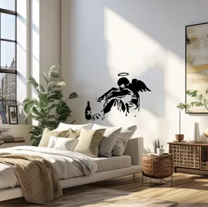 Banksy Fallen Angel Wall Decal - Street Art Graffiti Decor