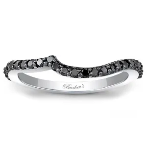 Barkev's Swirl Curved Black Diamond Wedding Band