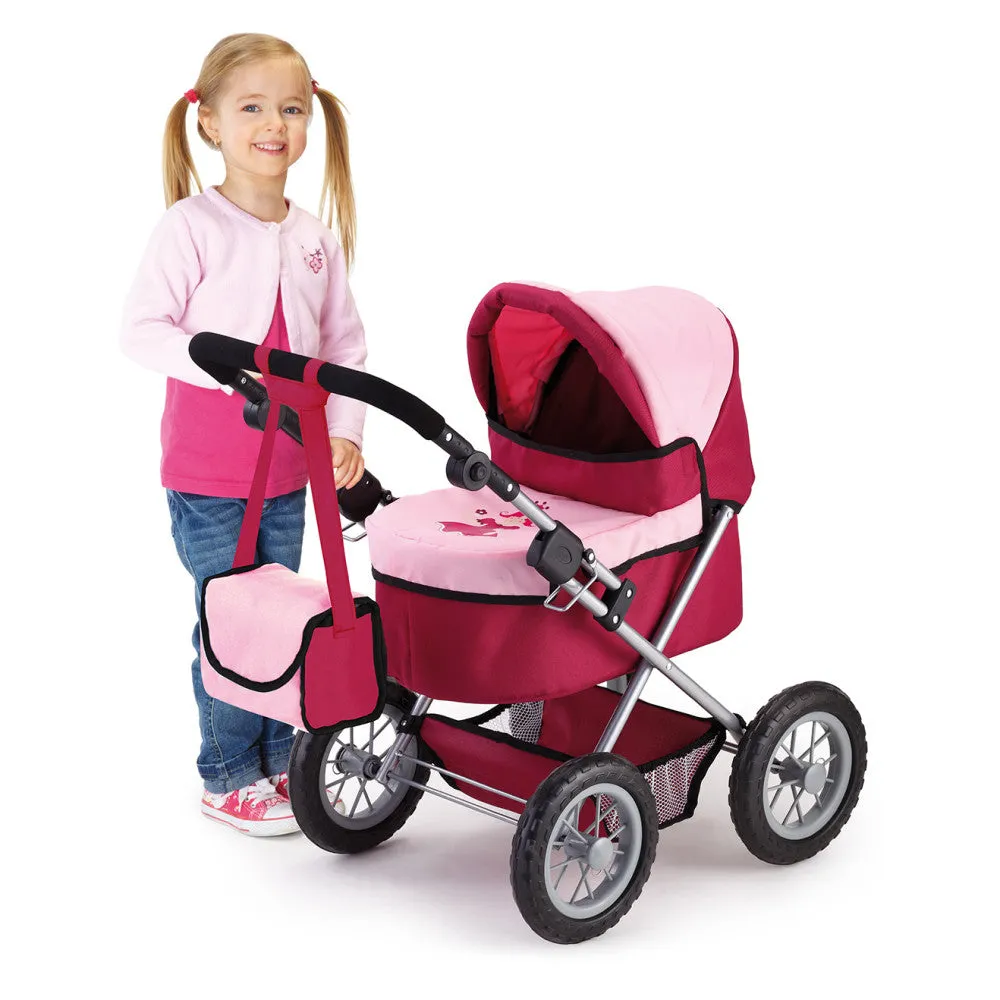 Bayer Design Trendy Doll Pram Stroller - Adjustable and Foldable