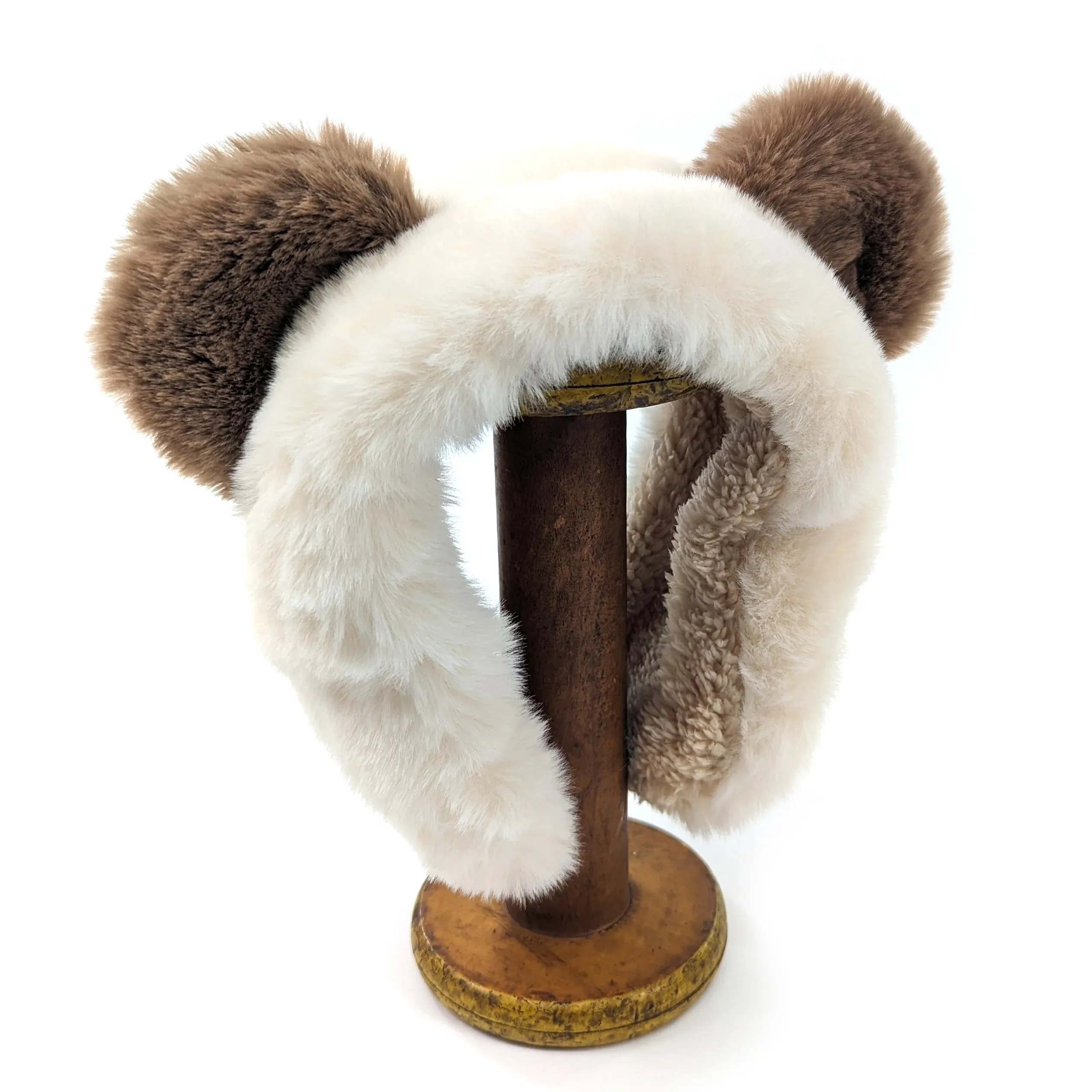 Black Ginger Cream Bear Ears Hand Band & Ear Muffs - 800-536