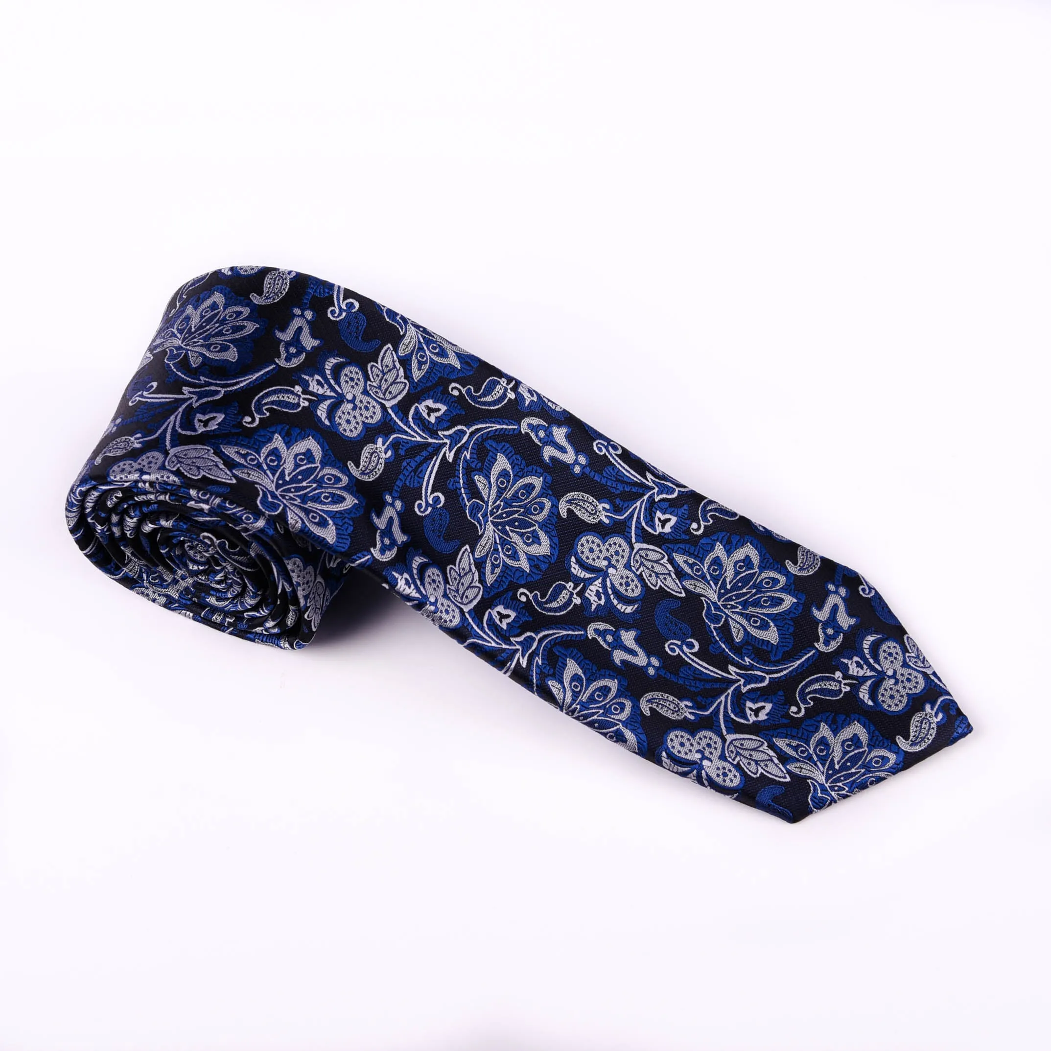 Blue Floral Italian Novelty 3" Necktie Business Formal Elegance Smart Ego Man