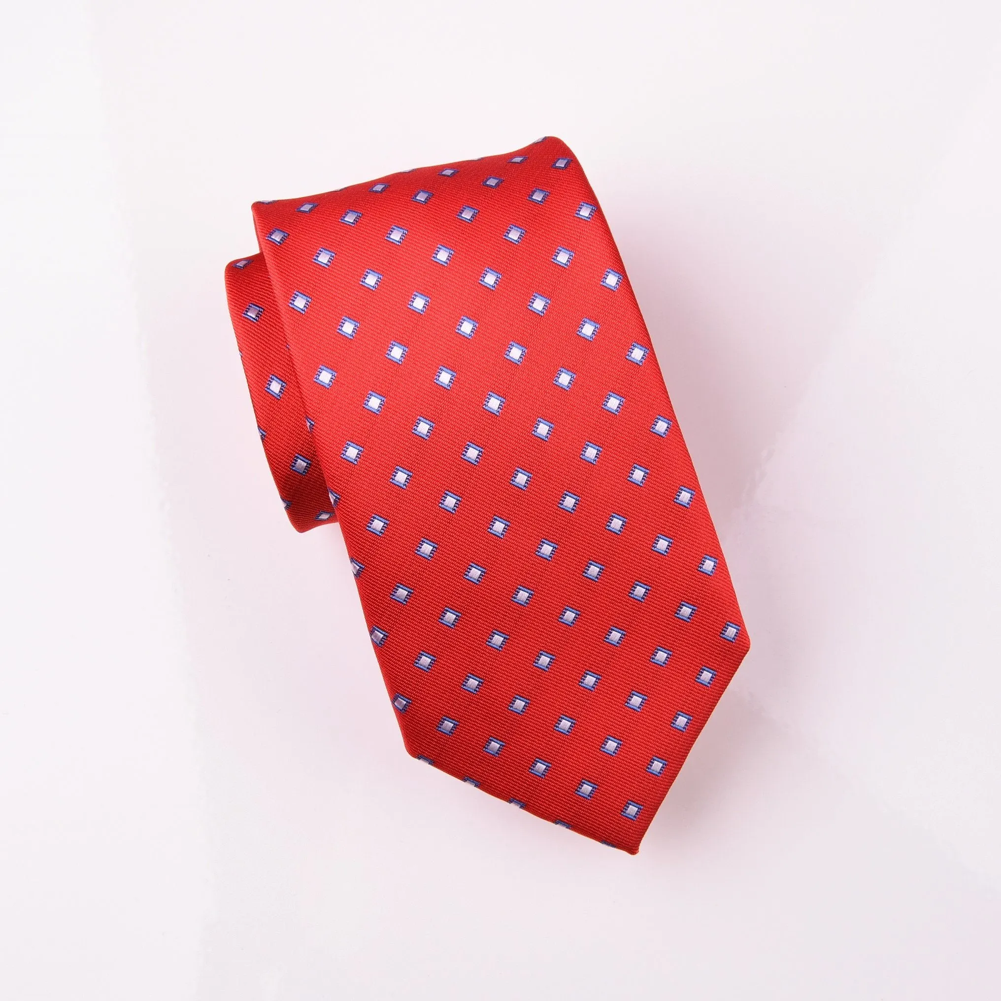 Blue Frosted Sparking Diamond Red Luxury Woven Tie 3"