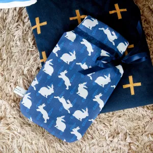 BLUE RABBIT HOT WATER BOTTLE & COVER