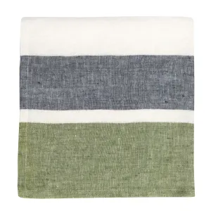 Bold Stripe Linen Evergreen Napkins - Set of 4