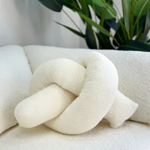 Boucle Love Knot Bone White Pillow