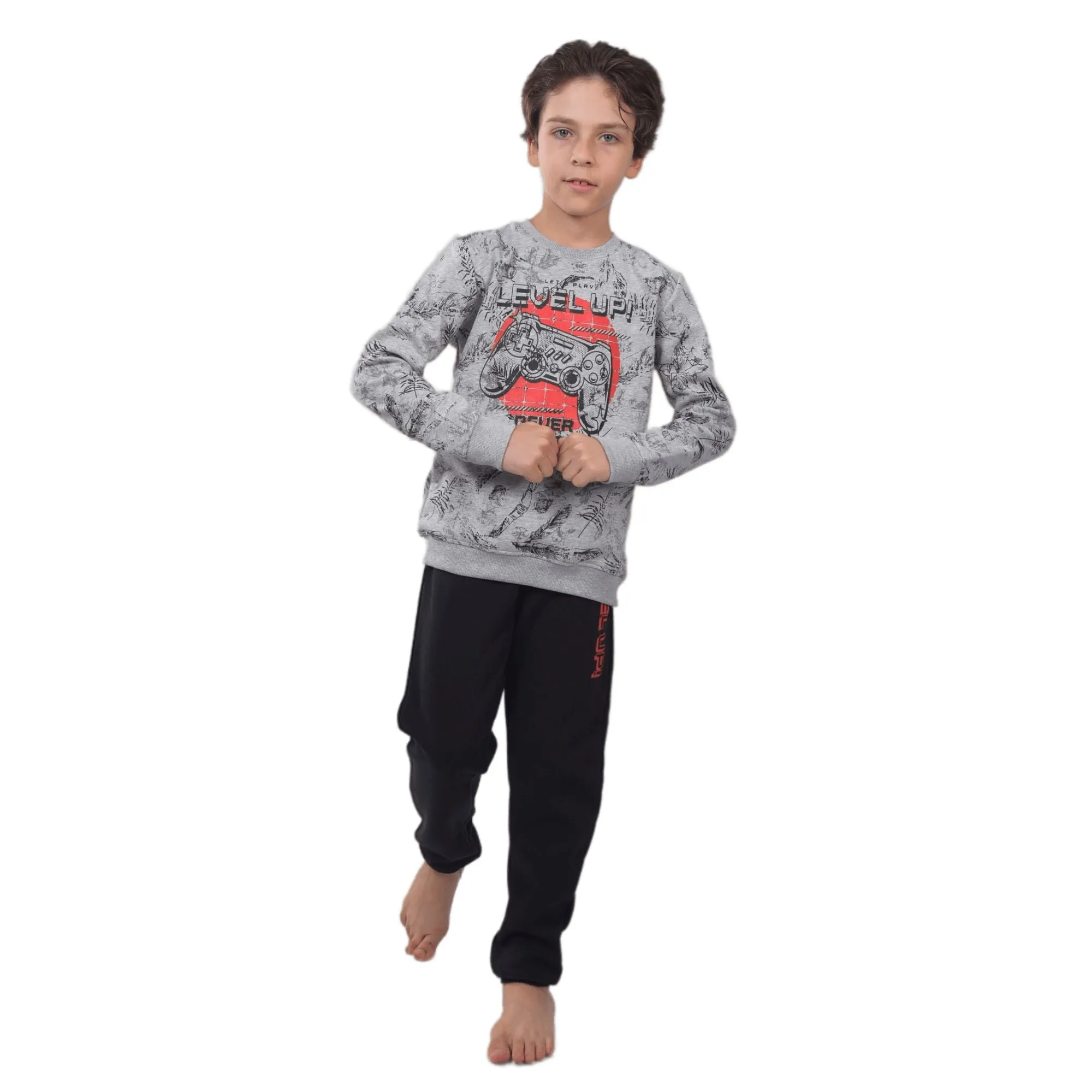 Boys' Winter Pajama Set Printed Sweatshirt & Pant