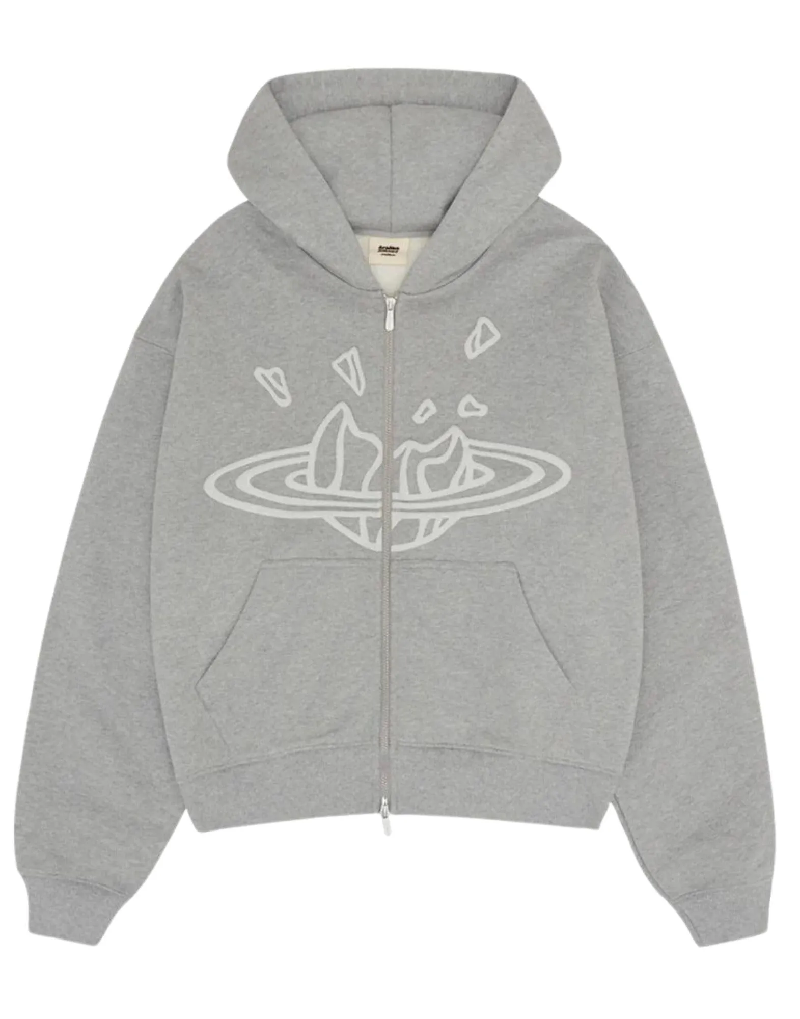 BROKEN PLANET ZIP UP HOODIE GREY