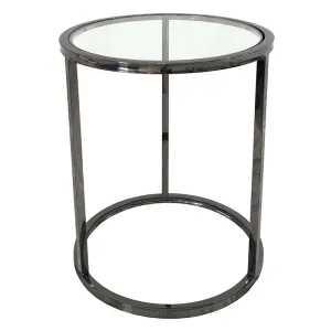 Bronco Side Table Modern Polished Stainless Steel Frame