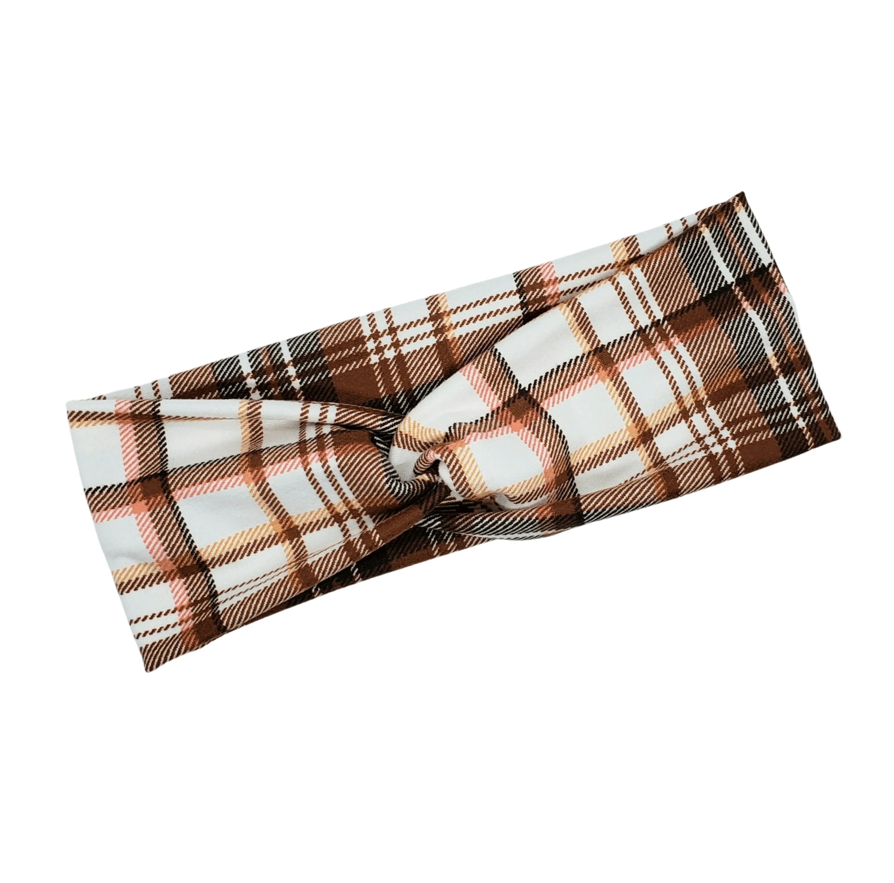 Brown Plaid Headband