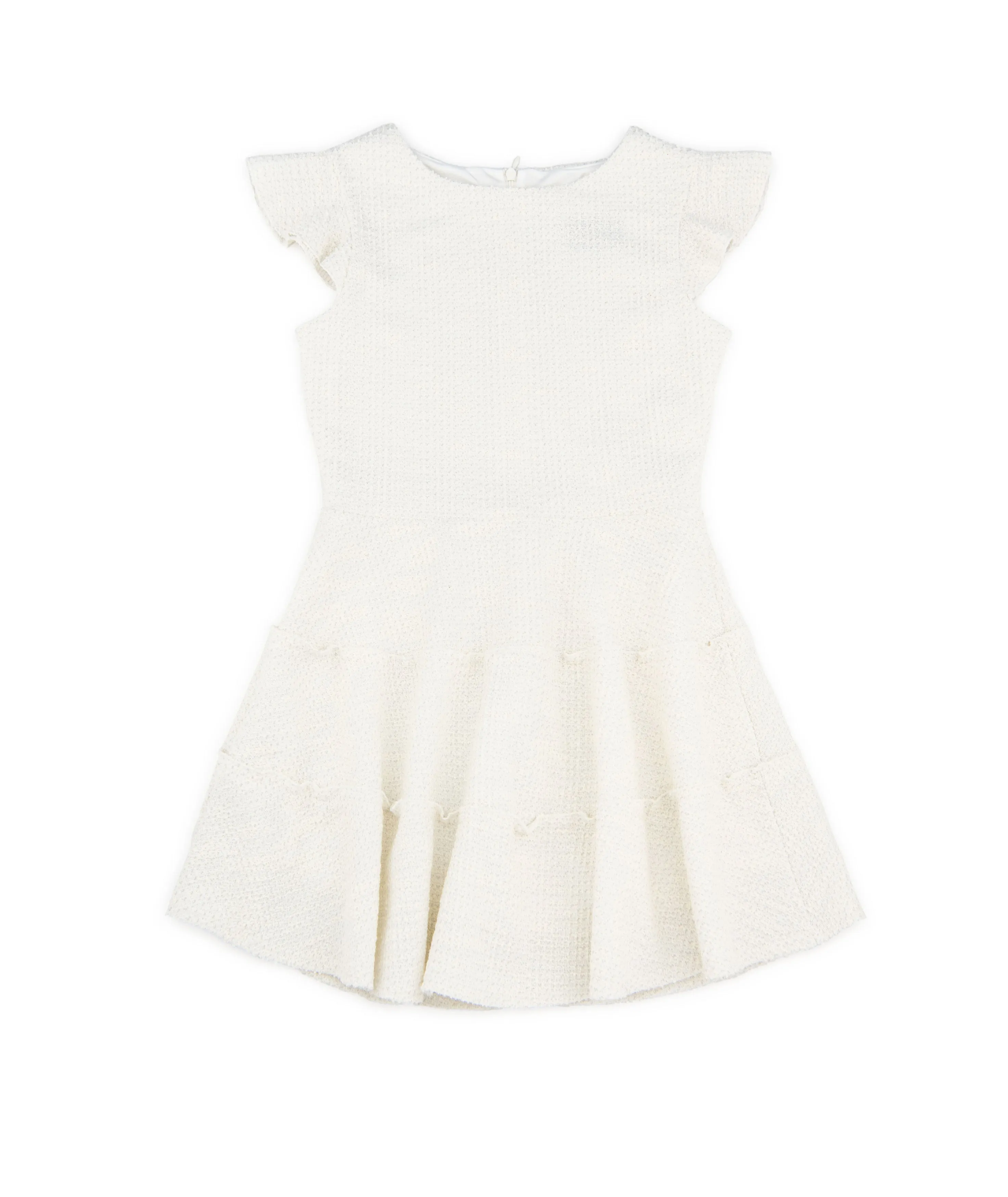 By Debra Girls Ivory Boucle 3 Tier Dress