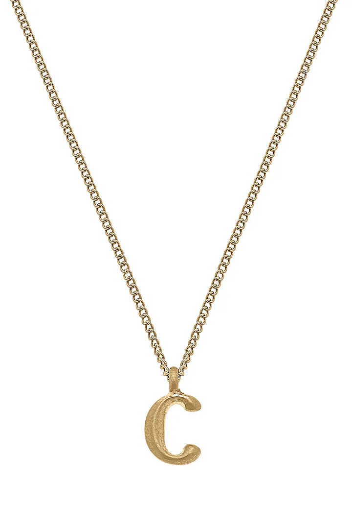 Canvas Coco Gold Initial Necklace - "C"