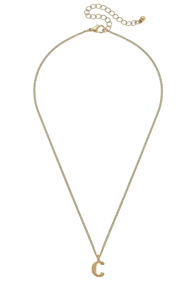 Canvas Coco Gold Initial Necklace - "C"