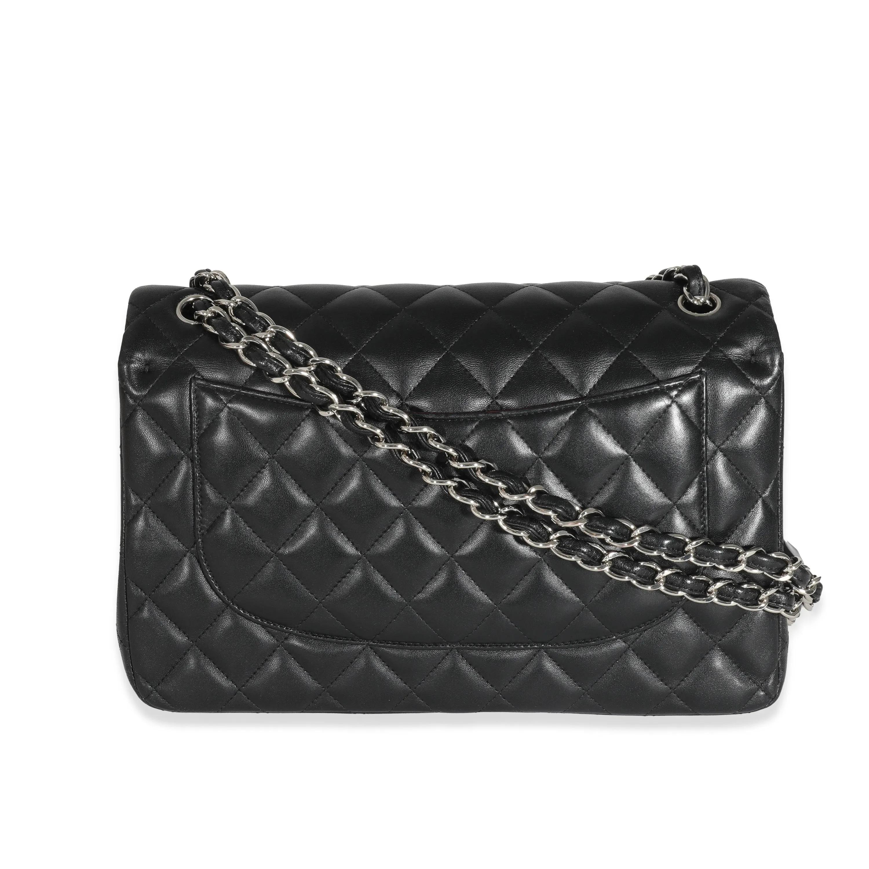 Chanel Black Lambskin Jumbo Classic Double Flap Bag