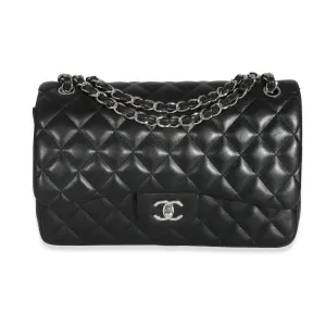 Chanel Black Lambskin Jumbo Classic Double Flap Bag