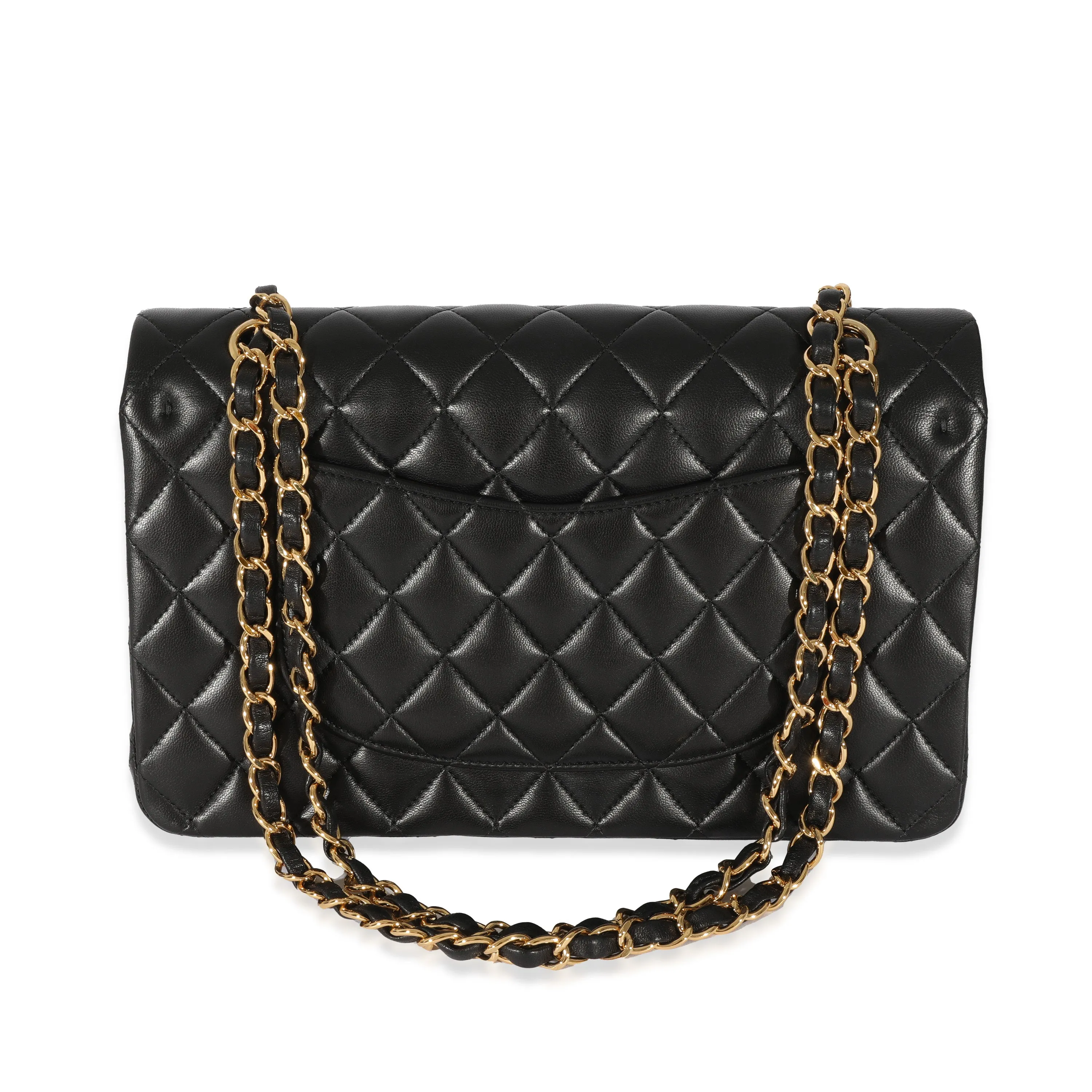 Chanel Black Quilted Lambskin Medium Classic Double Flap