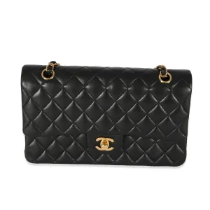 Chanel Black Quilted Lambskin Medium Classic Double Flap