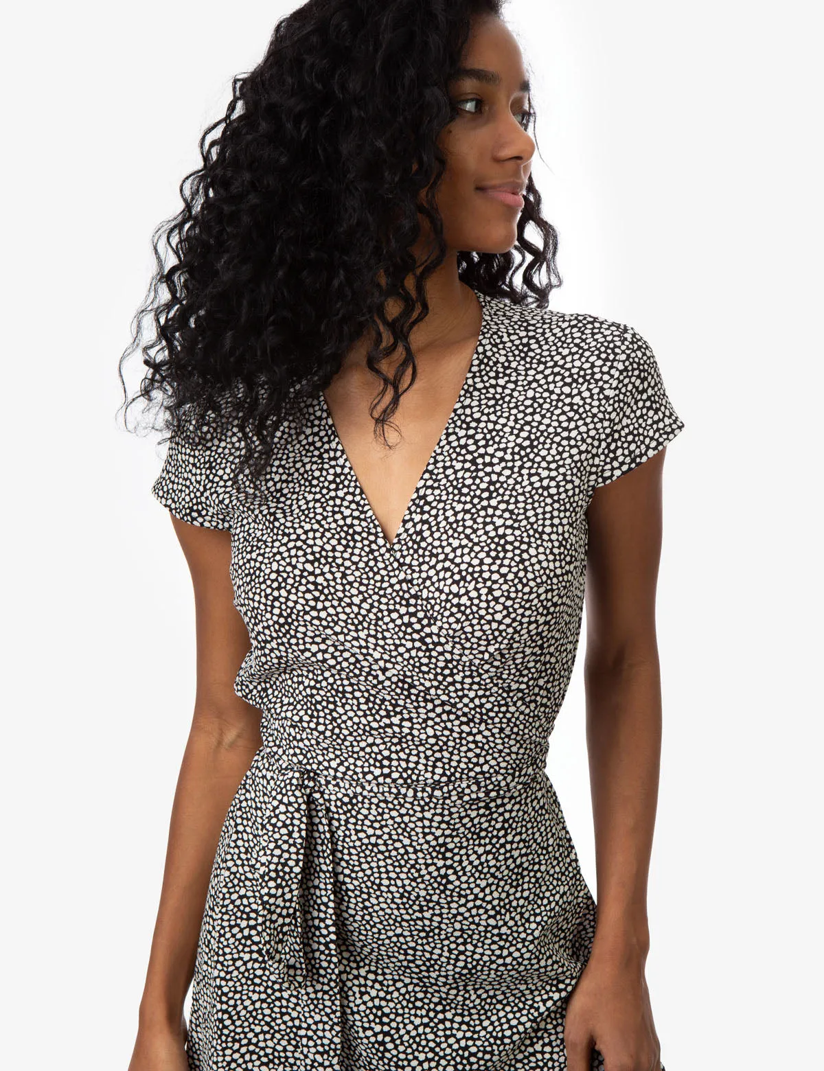 CHEETAH PRINT TIE FRONT DRESS