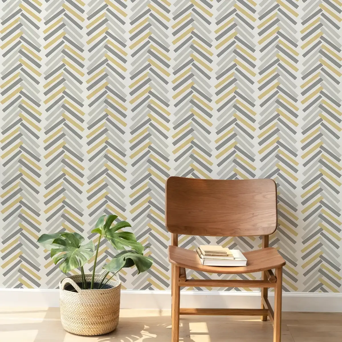 Chevron Abstract and Geometric Theme Modern Wallpaper for Walls