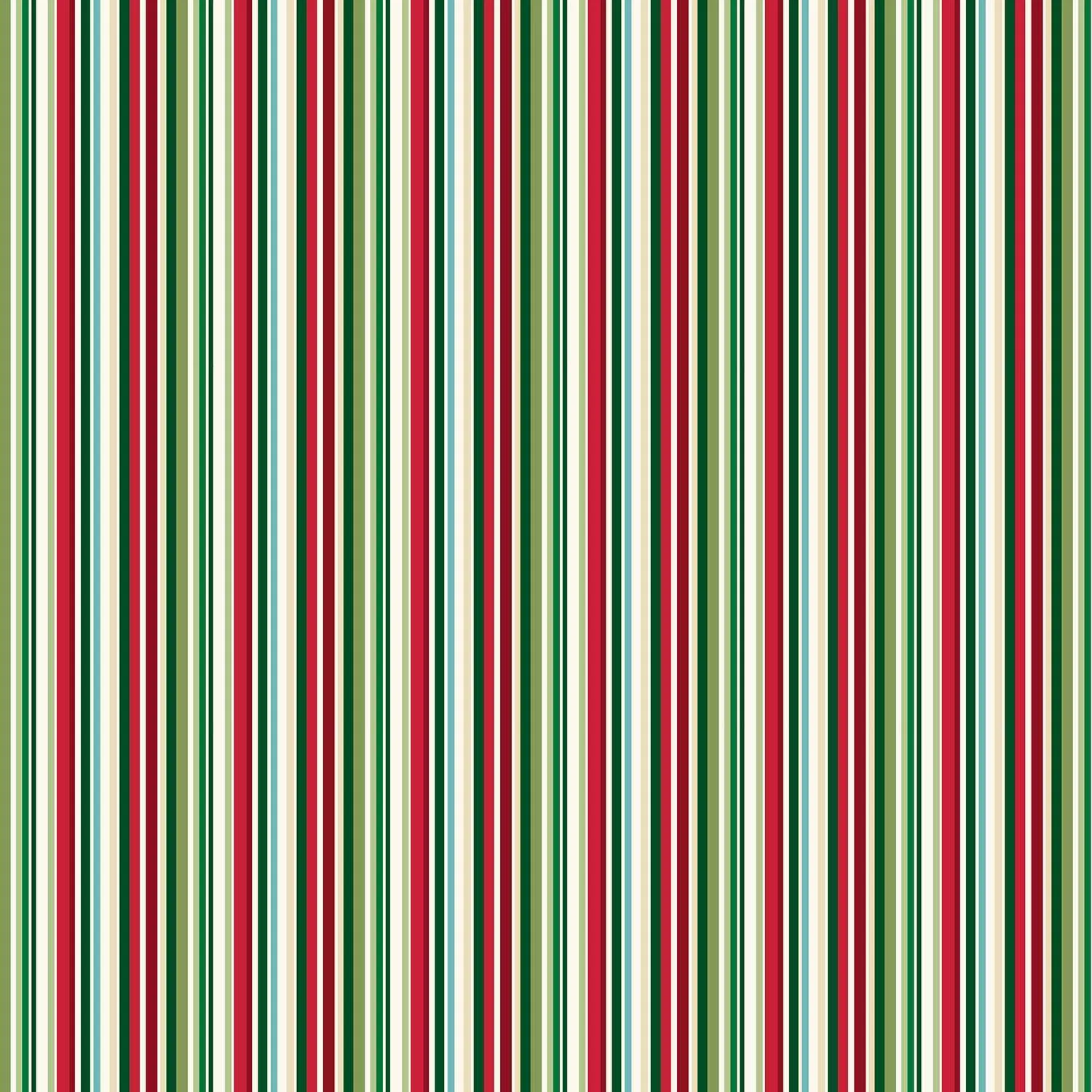 Christmas Wishes | Multi Stripe by Makower UK for Andover Fabrics | MU-037-1