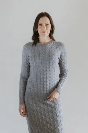 Classic Cable Merino Jersey - Ash Marl