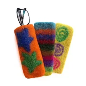 Colorful Felted Wool Eyeglass Case