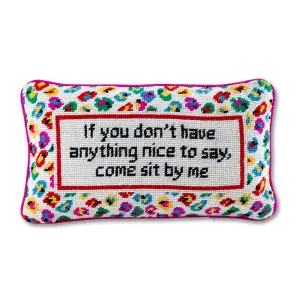 Come Sit By Me Needlepoint Pillow