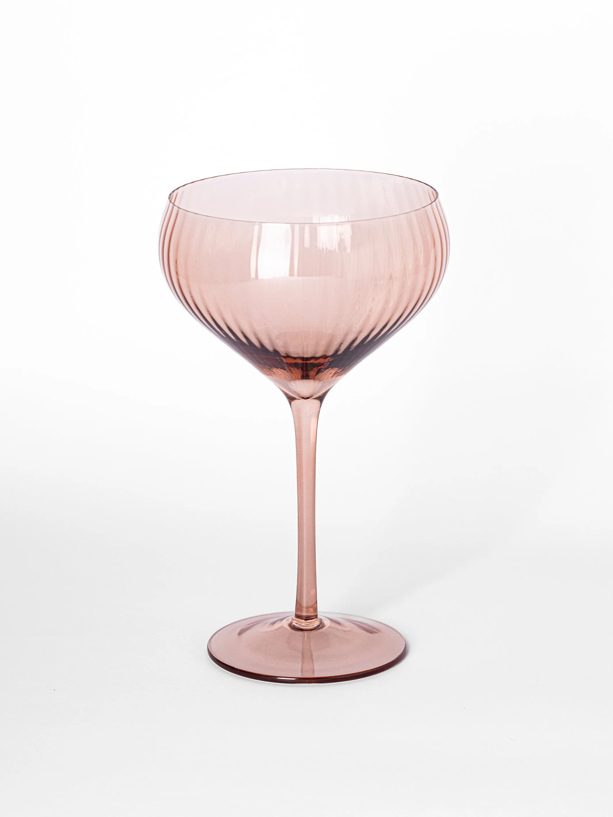 Coupe Glass | Ribbed Rose - Set of 4