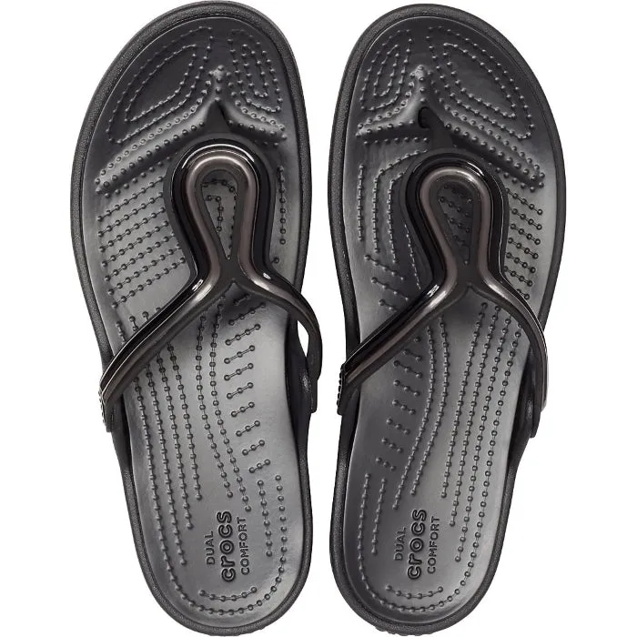 Crocs - Sanrah Metalblock Flat Flip Jandal Black